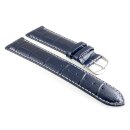 Feines Alligator Leder Uhrenarmband Modell Lausanne-NL navyblau-WN 12 mm