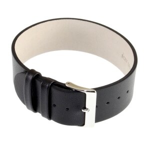 Feinstes Leder Durchzugs-Uhrenarmband Modell Luzern schwarz 10 mm 
