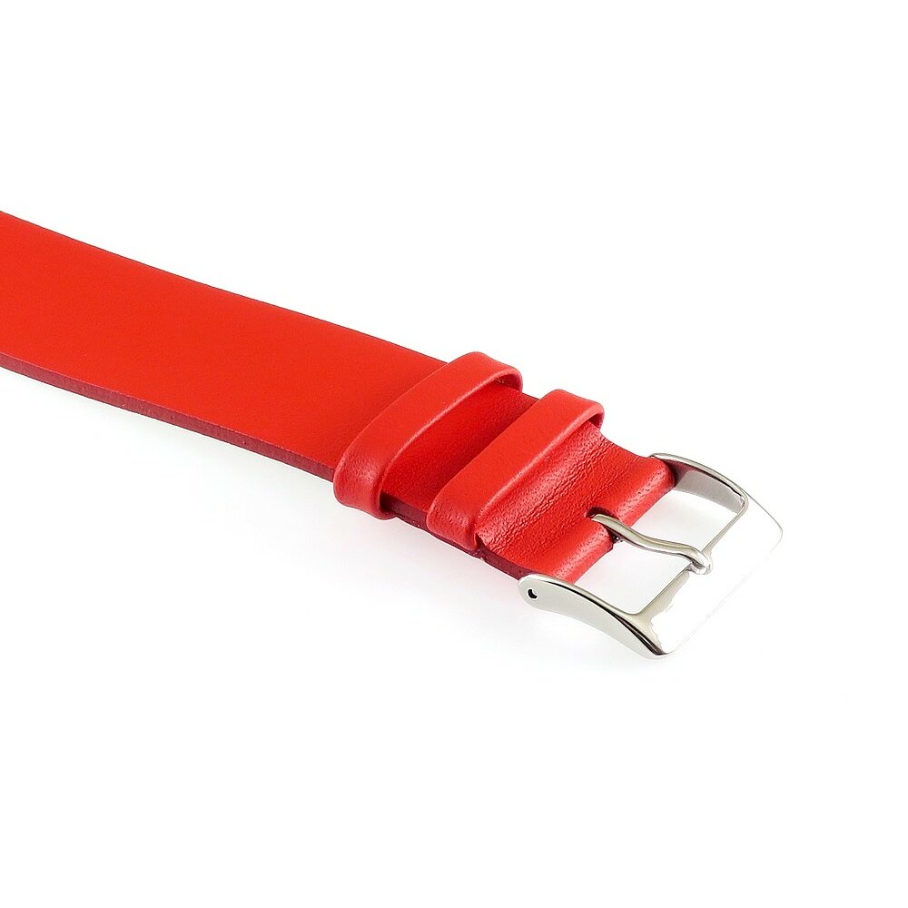 Feinstes Leder Durchzugs-Uhrenarmband Modell Luzern rot 18 mm