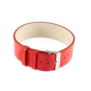 Feinstes Leder Durchzugs-Uhrenarmband Modell Luzern rot 22 mm