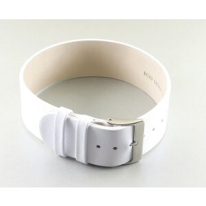 Feinstes Leder Durchzugs-Uhrenarmband Modell Luzern weiß 18 mm