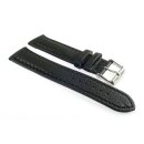 Echt Hirsch-Leder Uhrenarmband Modell Hirsch-Chrono schwarz 18 mm