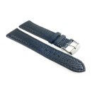 Echt Hirsch-Leder Uhrenarmband Modell Hirsch-Chrono blau 20 mm