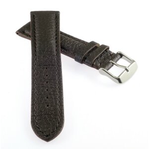 Echt Hirsch-Leder Uhrenarmband Modell Hirsch-Chrono mocca 22 mm