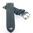 Rindleder Uhrenarmband Modell Beluga-Pito-NL blau-WN 24 mm