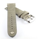 Rindleder Uhrenarmband Modell Beluga-Pito-NL grau-WN 20 mm