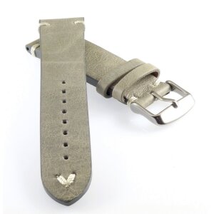 Rindleder Uhrenarmband Modell Beluga-Pito-NL grau-WN 22 mm