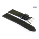 Feines Fluco Uhrenarmband Shell Cordovan Modell Galopper-XL schwarz 18 mm Handarbeit