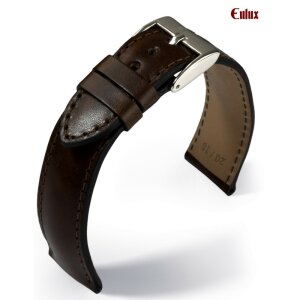 Eulux Rind-Leder Uhrenarmband Modell Rugato mocca 18 mm, Handarbeit