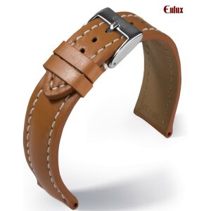 Eulux Büffelkalb Uhrenarmband Modell Büffel cognac 18 mm, Handarbeit