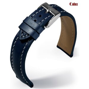 Eulux Büffelkalb Uhrenarmband Modell Büffel blau 22/20 mm, Handarbeit