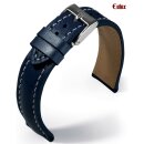 Eulux Büffelkalb Uhrenarmband Modell Büffel blau 24/20 mm, Handarbeit