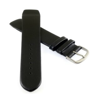 Feines Klebe-Uhrenarmband Modell Basel-Offen-XL schwarz 16 mm