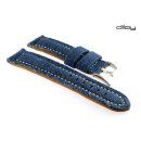 Diloy Jeans Uhrenarmband Modell Jeans-Chrono dunkel-blau 20 mm, stark gepolstert
