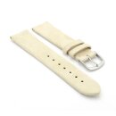 Feinstes Veloursleder Uhrenarmband Modell Tennessee-XS beige-perle 18 mm, Kurzlänge