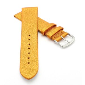 Design metallic Leder Uhrenarmband Modell Glimmer clementine-orange 20 mm