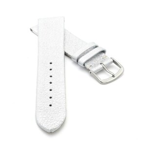 Design metallic Leder Uhrenarmband Modell Glimmer silber 18 mm