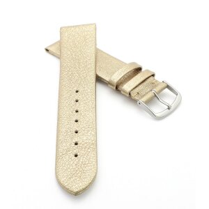 Design metallic Leder Uhrenarmband Modell Glimmer gold 16 mm