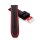 Premium Silikon Uhrenarmband Modell Malibu schwarz-rot 20 mm