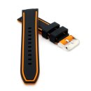 Premium Silikon Uhrenarmband Modell Malibu schwarz-orange...