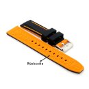 Premium Silikon Uhrenarmband Modell Malibu schwarz-orange 20 mm