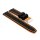 Premium Silikon Uhrenarmband Modell Malibu schwarz-orange 22 mm