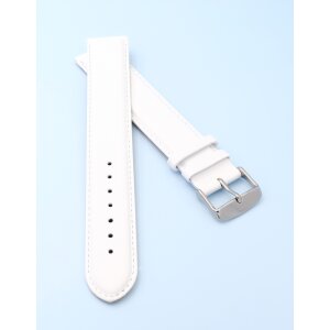 Superlanges Kalbsleder Uhrenarmband Modell Buenos-XXXL weiß 22 mm