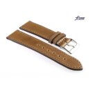 Feines Fluco Uhrenarmband Shell Cordovan Modell Galopper-NL cognac 22 mm Handarbeit