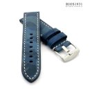 Rios1931 Camouflage Leder-Uhrenarmband Modell Hawker blau 20 mm