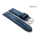 Rios1931 Camouflage Leder-Uhrenarmband Modell Douglas blau 20 mm