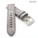 Rios1931 Camouflage Leder-Uhrenarmband Modell Douglas grau 20 mm