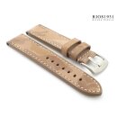 Rios1931 Camouflage Leder-Uhrenarmband Modell Douglas beige-creme 24/22 mm