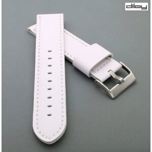 Diloy Lorica-Technikleder Uhrenarmband Modell Nizza weiß 18 mm, wasserfest