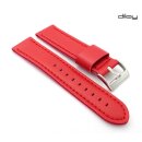 Diloy Lorica-Technikleder Uhrenarmband Modell Nizza rot 20 mm, wasserfest