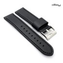 Diloy Lorica-Technikleder Uhrenarmband Modell Nizza schwarz 22 mm, wasserfest