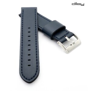 Diloy Lorica-Technikleder Uhrenarmband Modell Nizza blau 22 mm, wasserfest