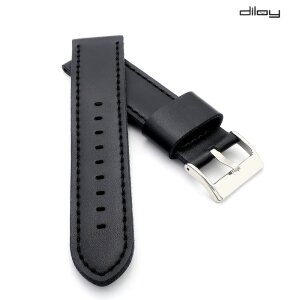 Diloy Lorica-Technikleder Uhrenarmband Modell Nizza schwarz 24 mm, wasserfest