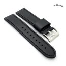 Diloy Lorica-Technikleder Uhrenarmband Modell Nizza schwarz 24 mm, wasserfest