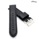 Diloy Lorica-Technikleder Uhrenarmband Modell Nizza schwarz 26 mm, wasserfest