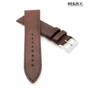 Herzog Rindleder Uhrenarmband Modell Florenz maroni-braun 18 mm, Handmade