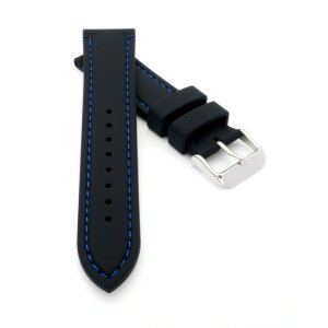 Silikon Uhrenarmband Modell Reef schwarz-BN mit Seitenriegel 24 mm