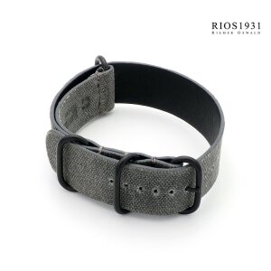 RIOS1931 Nato-Canvas Uhrenarmband Modell Tallinn stein-grau 18 mm Nato Strap