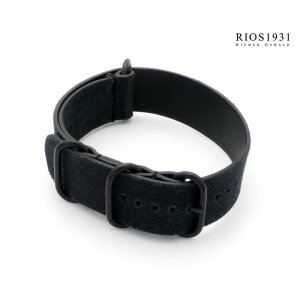 RIOS1931 Nato-Canvas Uhrenarmband Modell Tallinn schwarz 24 mm Nato Strap