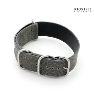 RIOS1931 Nato-Canvas Uhrenarmband Modell Warsaw stein-grau 20 mm Nato Strap