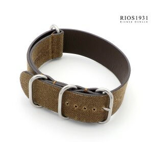 RIOS1931 Nato-Canvas Uhrenarmband Modell Sofia cognac-braun 20 mm Nato Strap