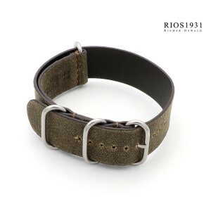 RIOS1931 Nato-Canvas Uhrenarmband Modell Warsaw mokka-braun 22 mm Nato Strap