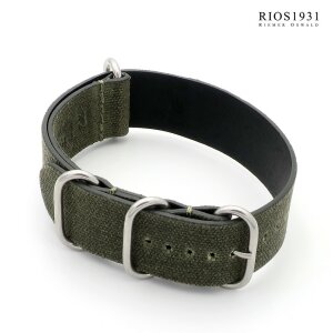 RIOS1931 Nato-Canvas Uhrenarmband Modell Warsaw nato-grün 22 mm Nato Strap