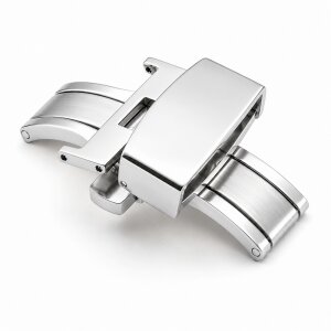 Butterflyfaltschließe Edelstahl silber poliert Modell Spring 20 mm