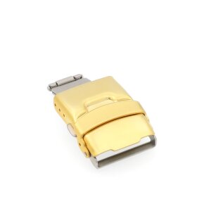Sicherheitsfaltschließe Edelstahl gold gebürstet Modell AD-LB 18 mm