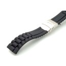 Silikon Uhrenarmband Modell Miami-FS-S schwarz 18 mm, Faltschließe